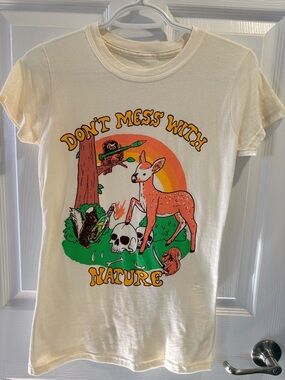 Don't Mess With Nature Graphic Tee - White/Orange